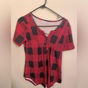 Buffalo plaid red and black cami size M